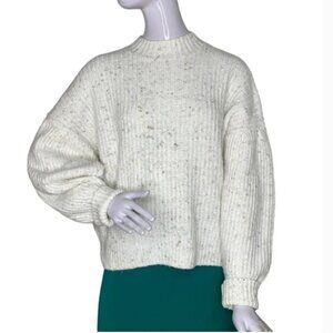 Old Navy Mock Neck Speckled Sweater Over Size Crewneck Fine Knit Size M